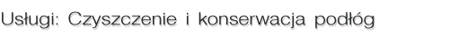czyszczenie i konserwacja podłóg